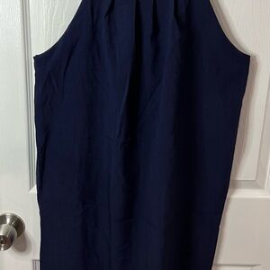 Elegant Navy Blue Sleeveless Dress